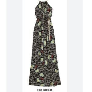 HOSS INTROPIA Printed Halter Maxi Dress Size Small